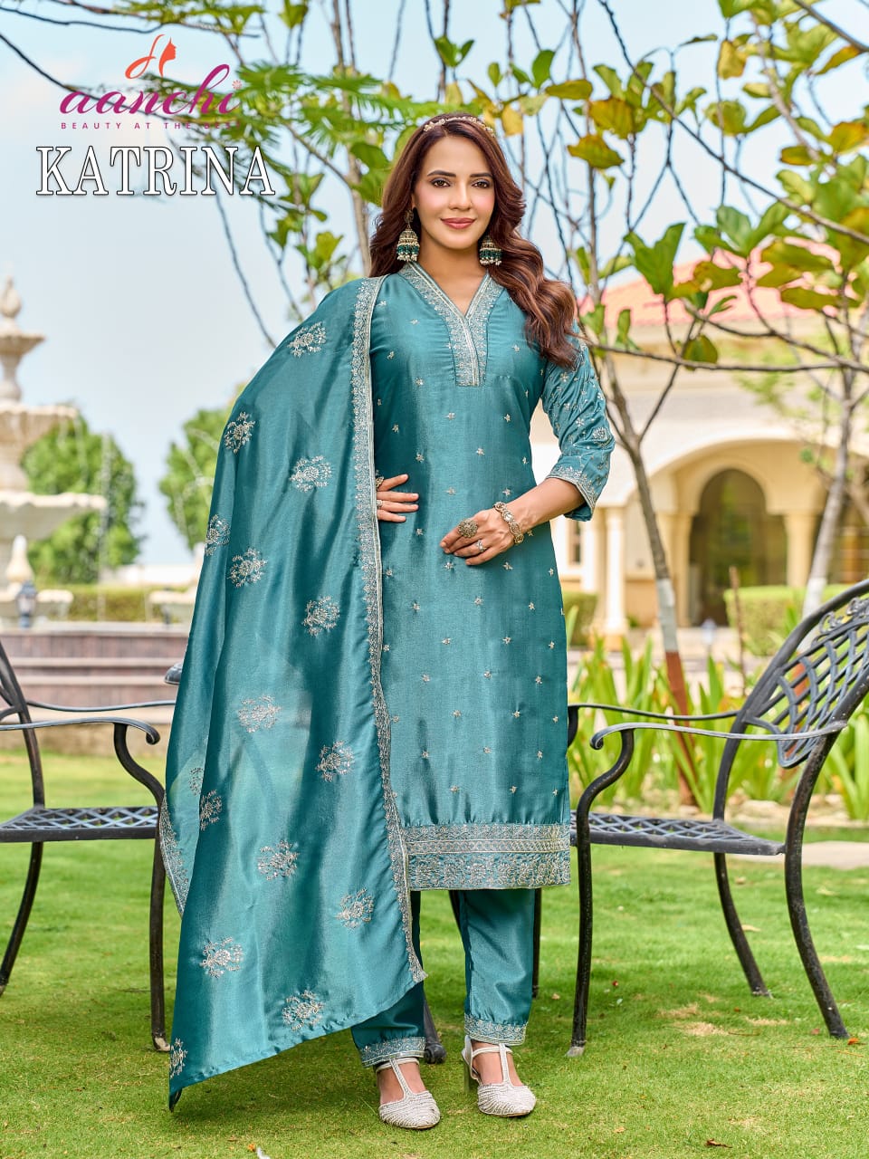 Katrina Aanchi Crystal Silk Readymade Pant Style Suits Manufacturer Gujarat