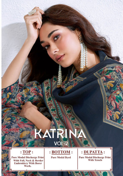 Katrina Vol 2 Suryajyoti Modal Silk Readymade Pant Style Suits Wholesaler