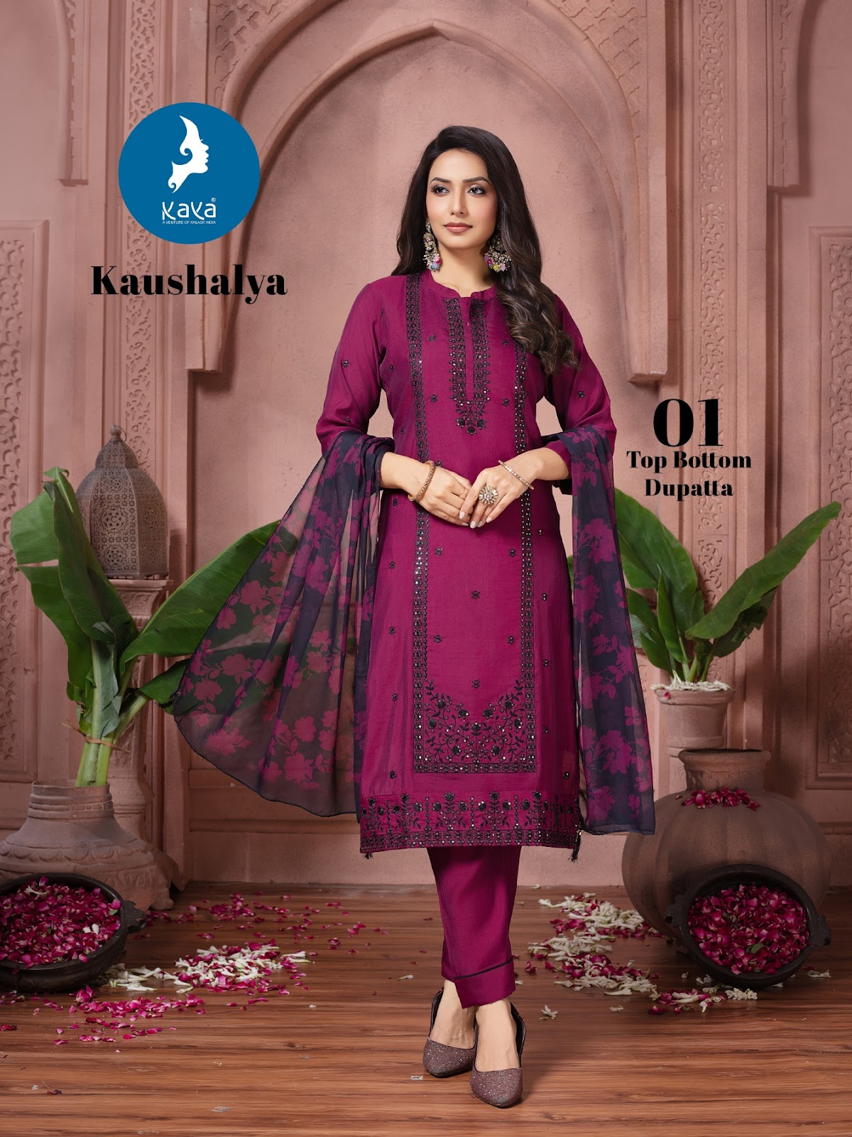 Kaushalya Kaya Roman Readymade Pant Style Suits Wholesale Price