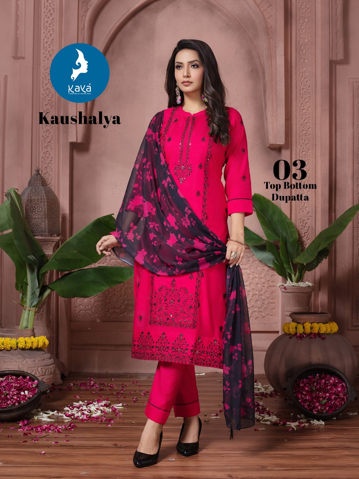 Kaushalya Kaya Roman Readymade Pant Style Suits Wholesale Price