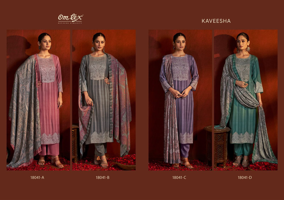 Kaveesha Omtex Pashmina Suits Manufacturer Ahmedabad