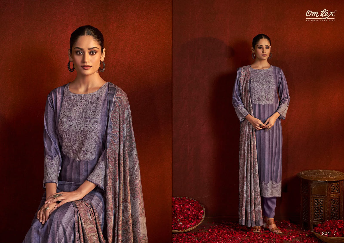 Kaveesha Omtex Pashmina Suits Manufacturer Ahmedabad