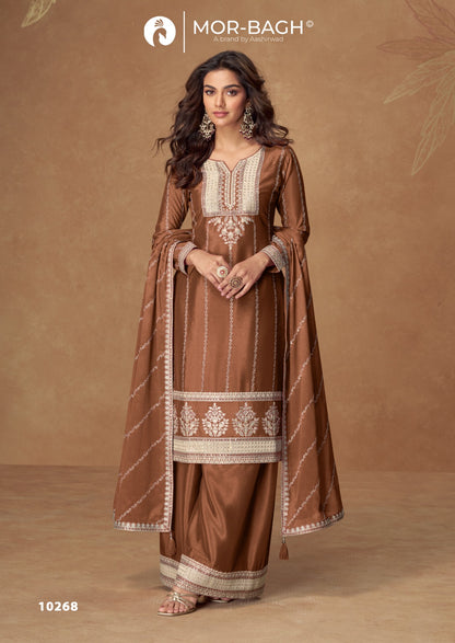 Kaveri Aashirwad Mor Bagh Chinon Silk Readymade Plazzo Style Suits Exporter India