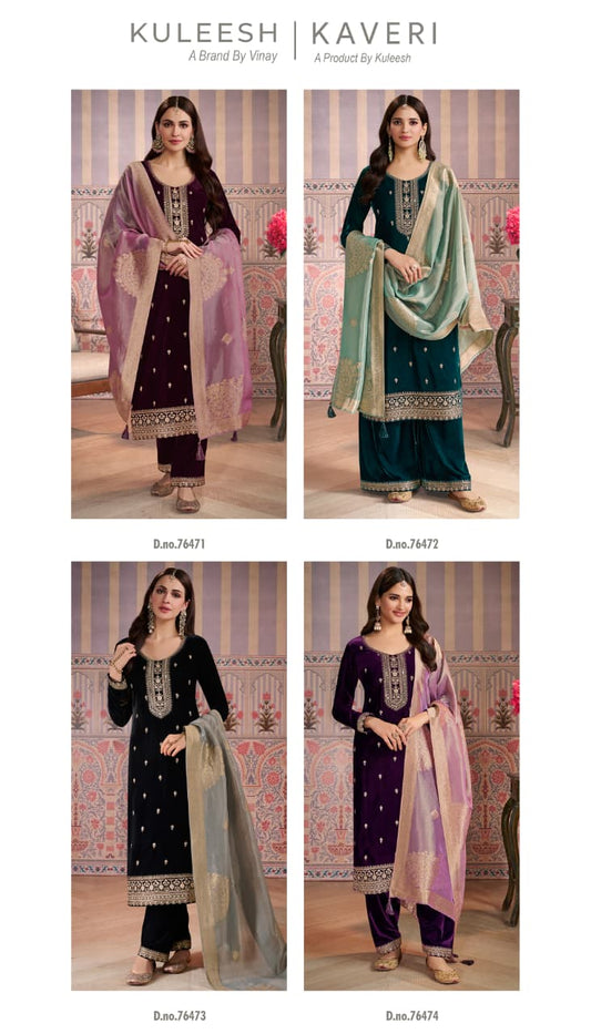 Kaveri Kuleesh Vinay Fashion Llp Velvet Suits Wholesale Price