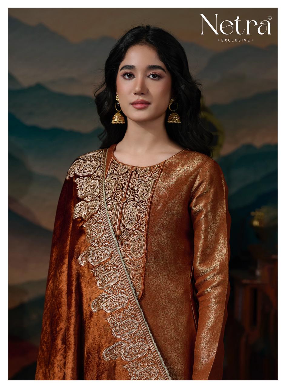 Kaveri Netra Silk Jacquard Velvet Suits Supplier