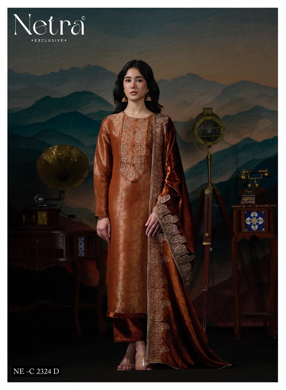 Kaveri Netra Silk Jacquard Velvet Suits Supplier