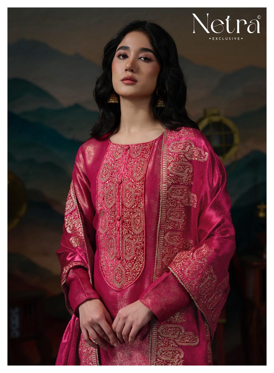 Kaveri Netra Silk Jacquard Velvet Suits Supplier