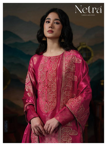 Kaveri Netra Silk Jacquard Velvet Suits Supplier