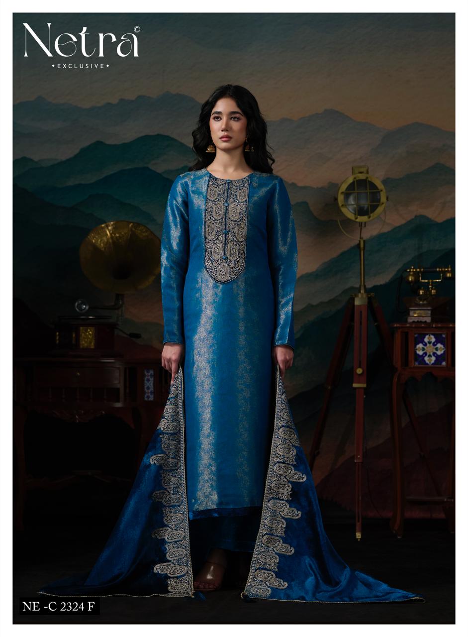 Kaveri Netra Silk Jacquard Velvet Suits Supplier