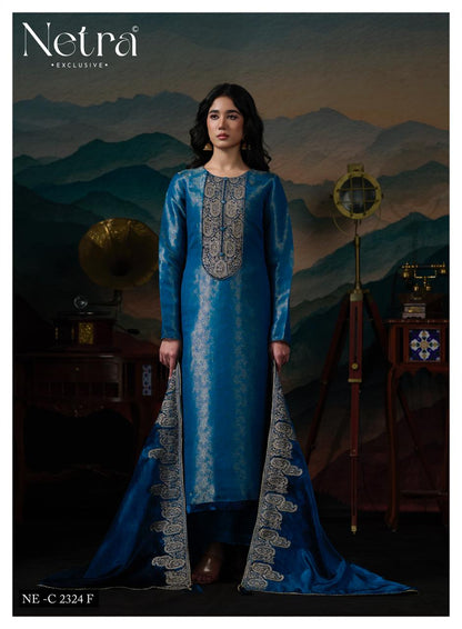 Kaveri Netra Silk Jacquard Velvet Suits Supplier