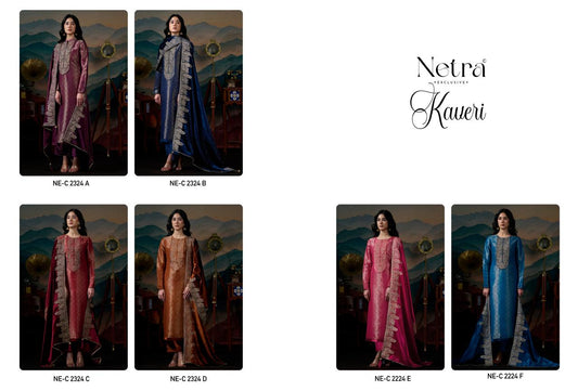 Kaveri Netra Silk Jacquard Velvet Suits Supplier