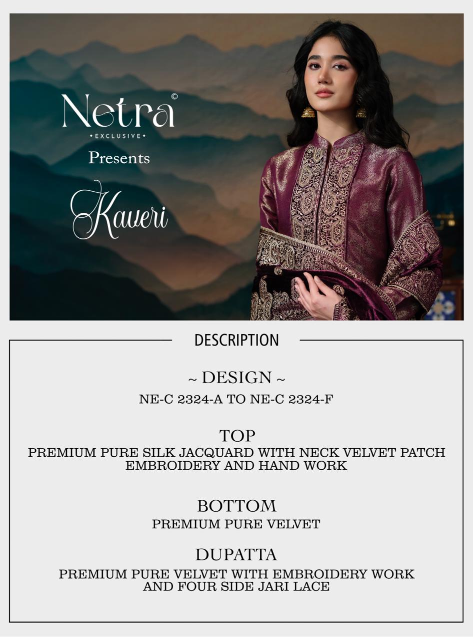 Kaveri Netra Silk Jacquard Velvet Suits Supplier