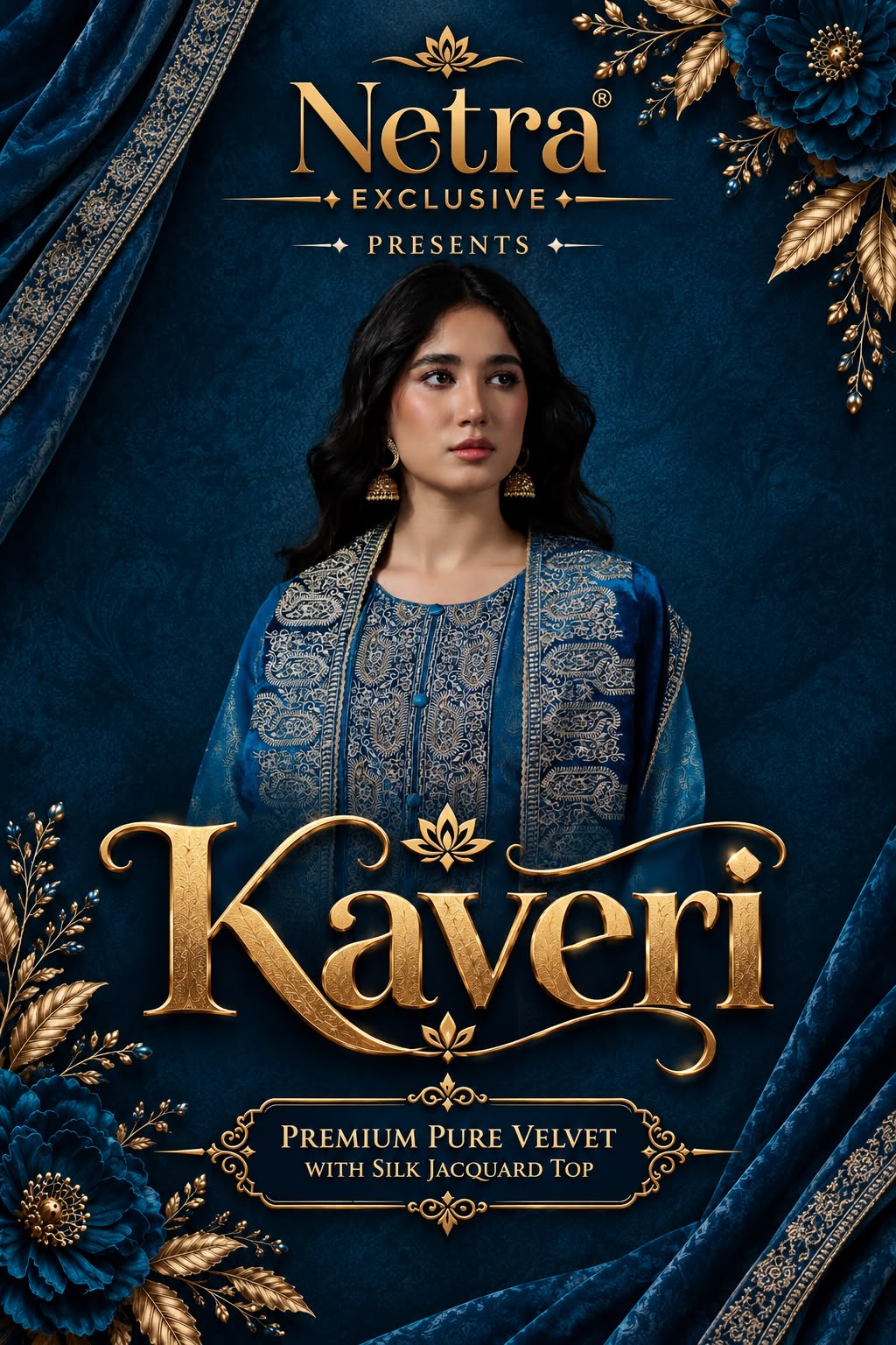 Kaveri Netra Silk Jacquard Velvet Suits Supplier