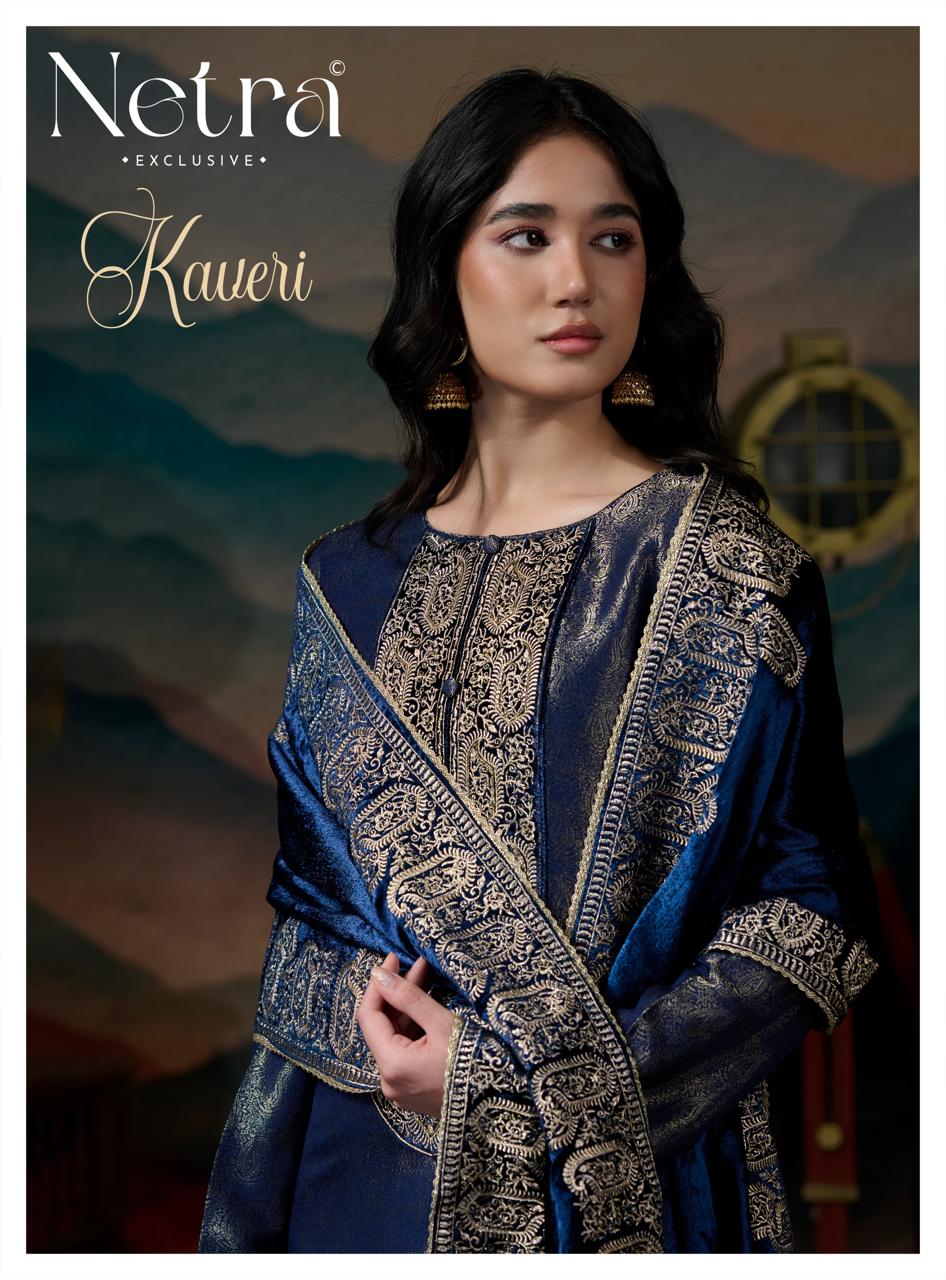 Kaveri Netra Silk Jacquard Velvet Suits Supplier