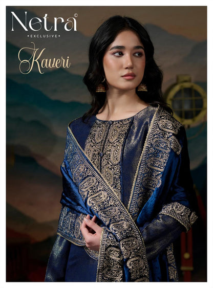 Kaveri Netra Silk Jacquard Velvet Suits Supplier