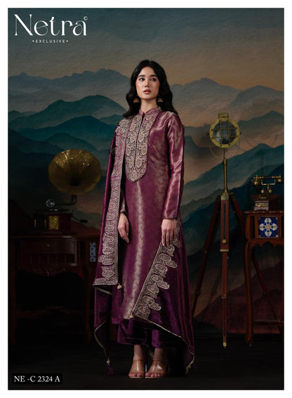 Kaveri Netra Silk Jacquard Velvet Suits Supplier