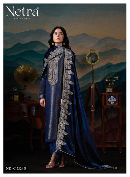 Kaveri Netra Silk Jacquard Velvet Suits Supplier