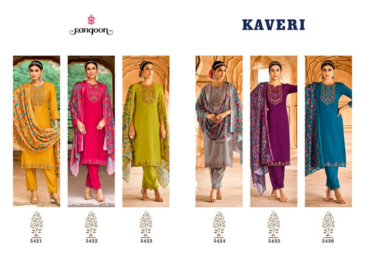 Kaveri Rangoon Viscose Readymade Pant Style Suits Wholesaler