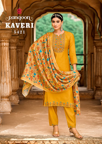 Kaveri Rangoon Viscose Readymade Pant Style Suits Wholesaler