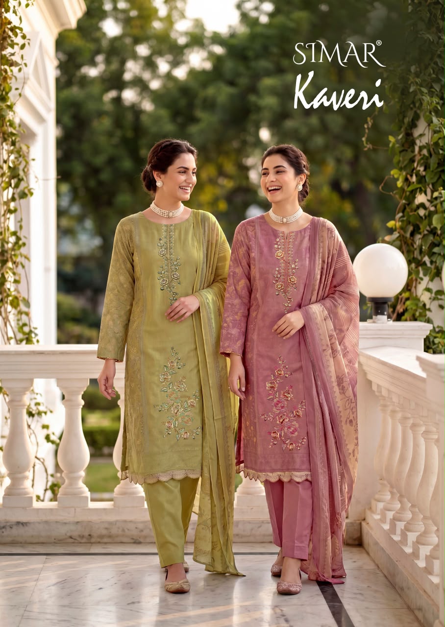 Kaveri Simar Viscose Muslin Pant Style Suits Manufacturer Gujarat