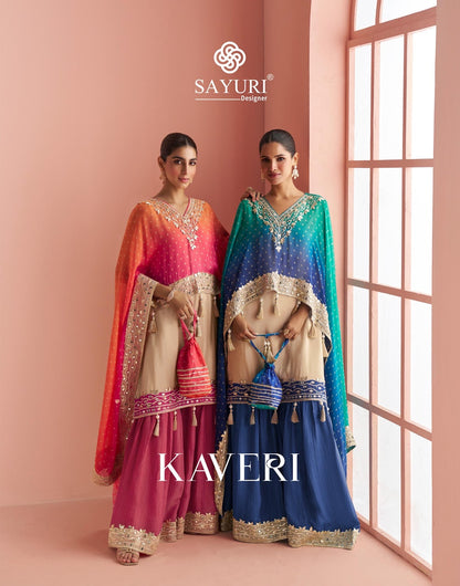 Kaveri With Kaftan Sayuri Simar Silk Readymade Sharara Suits Exporter