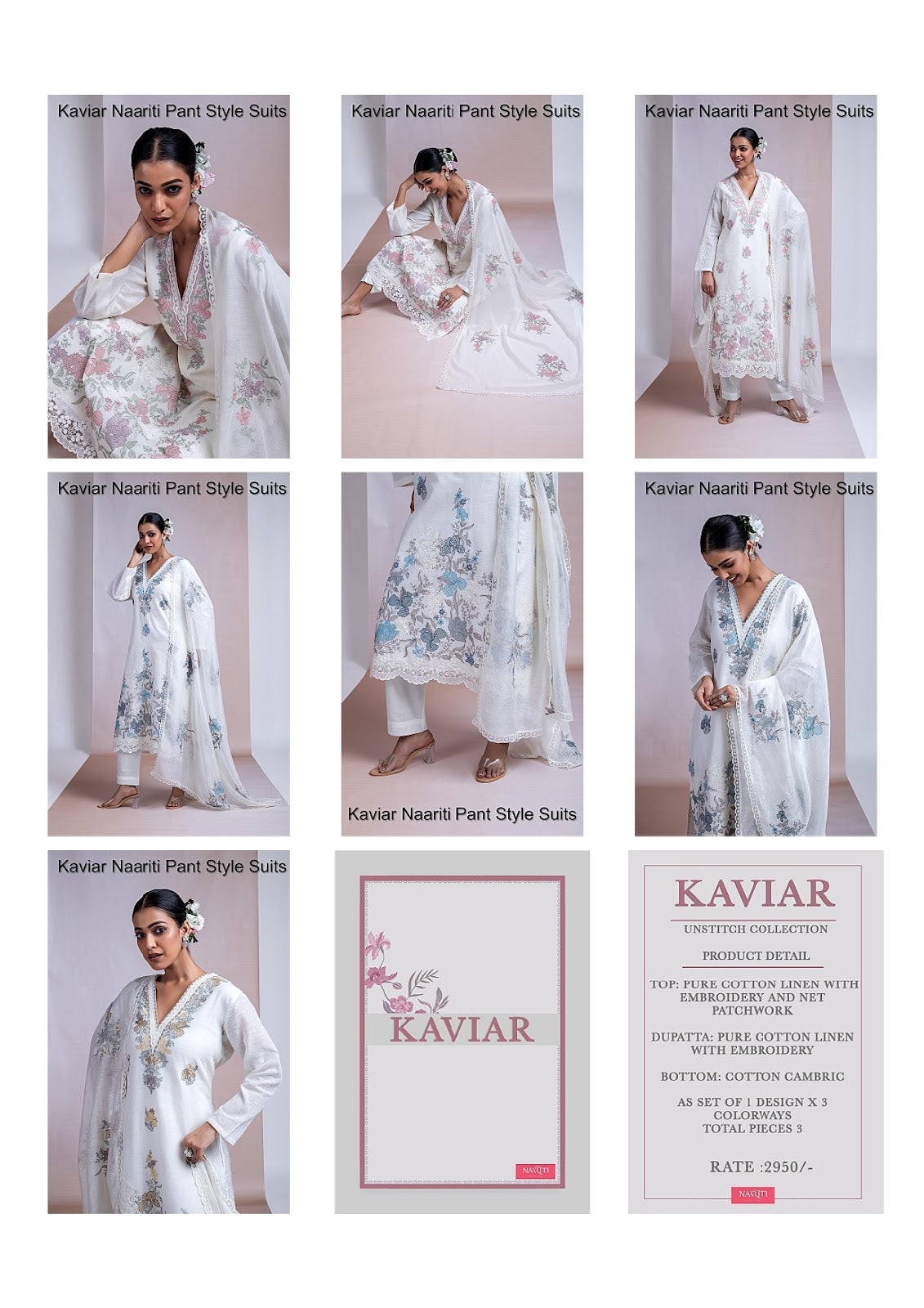Kaviar Naariti Pure Cotton Pant Style Suits Wholesale Price
