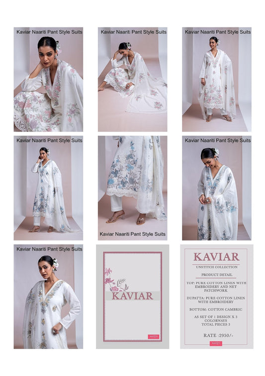 Kaviar Naariti Pure Cotton Pant Style Suits Wholesale Price