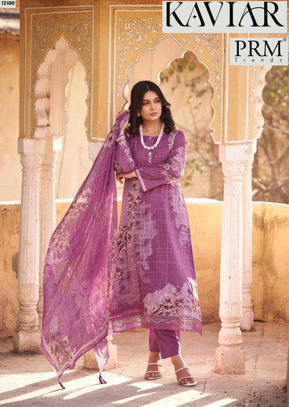 Kaviar Prm Trendz Pure Lawn Pant Style Suits Supplier Ahmedabad