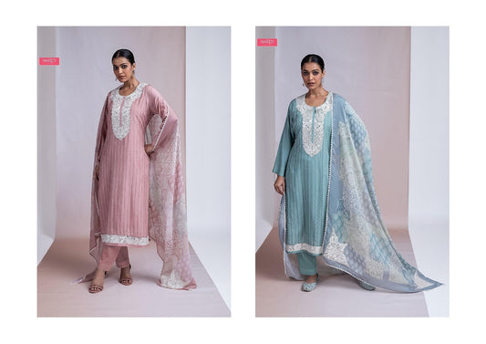 Kavini Naariti Pure Muslin Pant Style Suits Manufacturer Gujarat