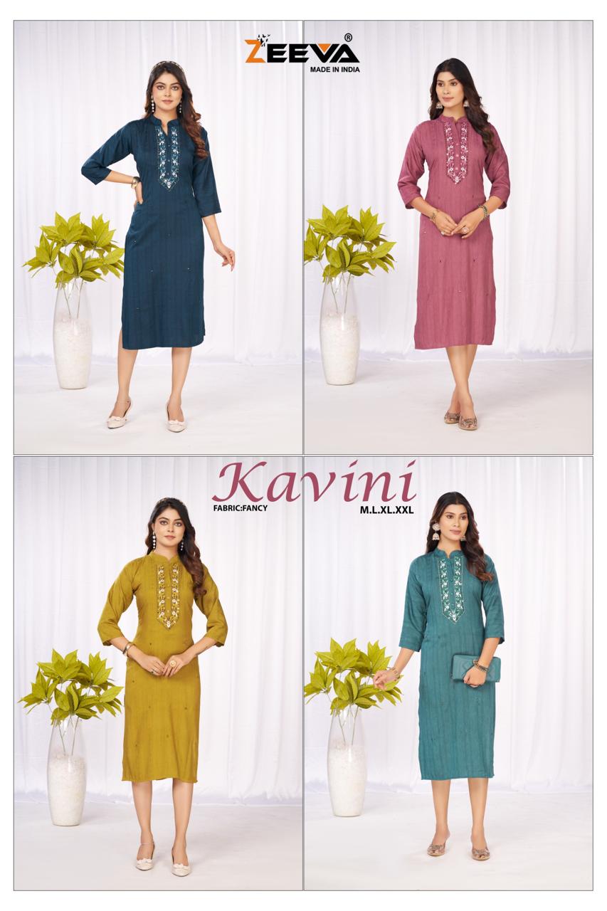 Kavini Zeeva Long Straight Kurti Exporter Ahmedabad
