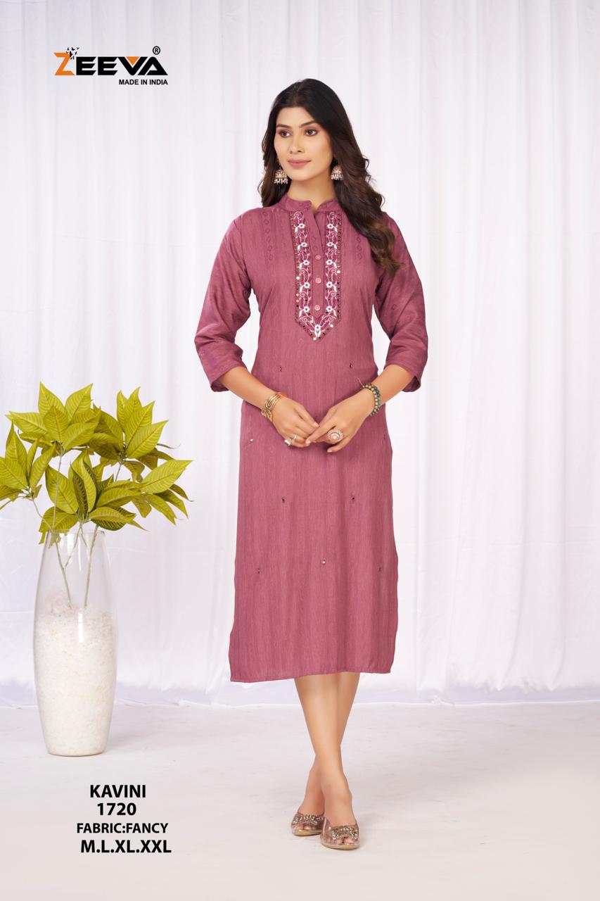Kavini Zeeva Long Straight Kurti Exporter Ahmedabad