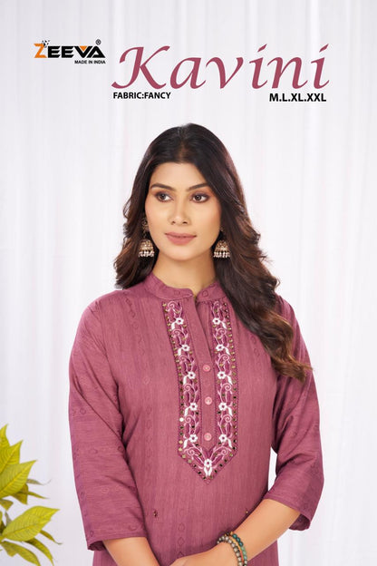 Kavini Zeeva Long Straight Kurti Exporter Ahmedabad