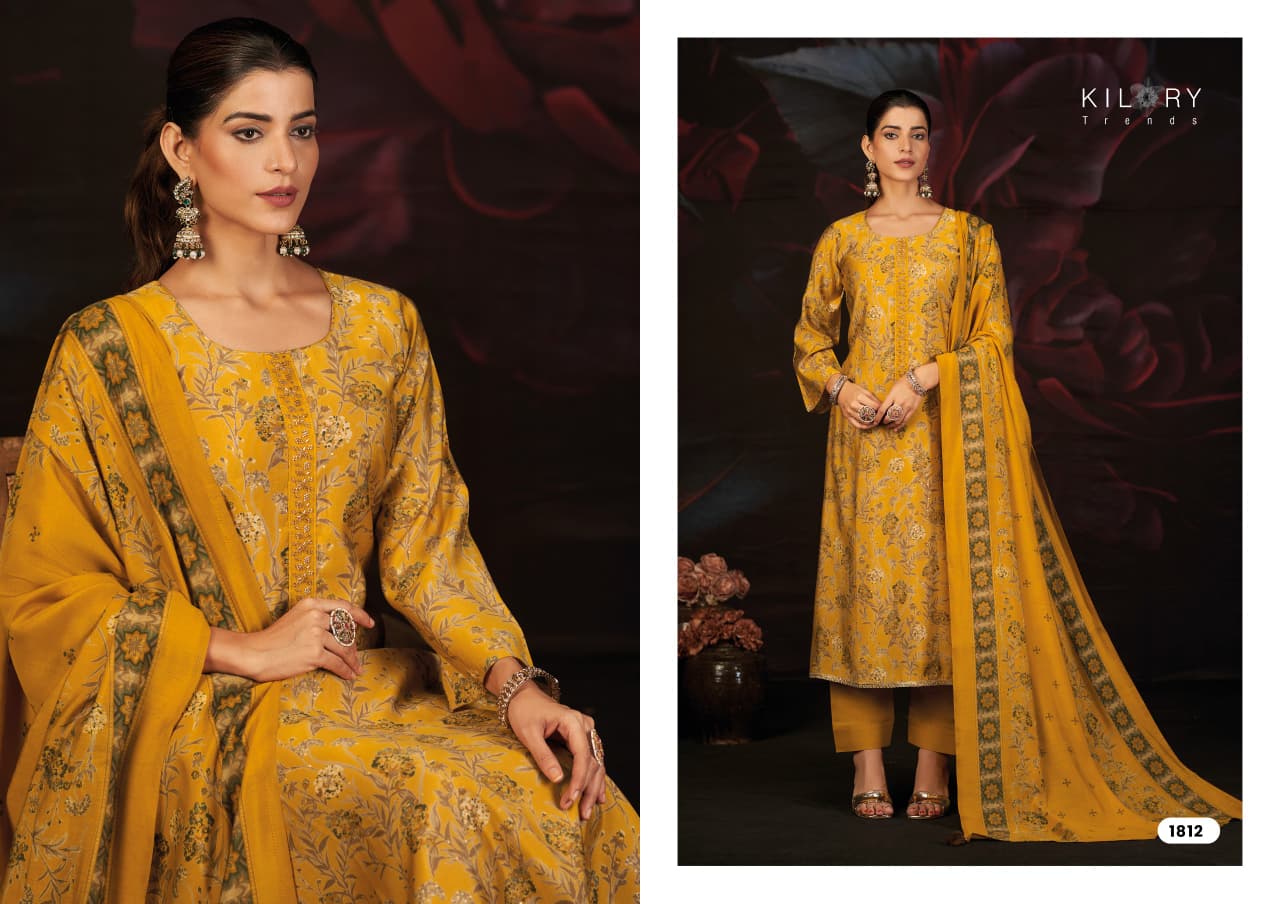 Kavira Kilory Muslin Silk Pant Style Suits Wholesale