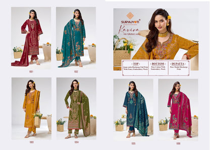 Kavira Vol 1 Suryajyoti Jaam Satin Pant Style Suits Wholesaler