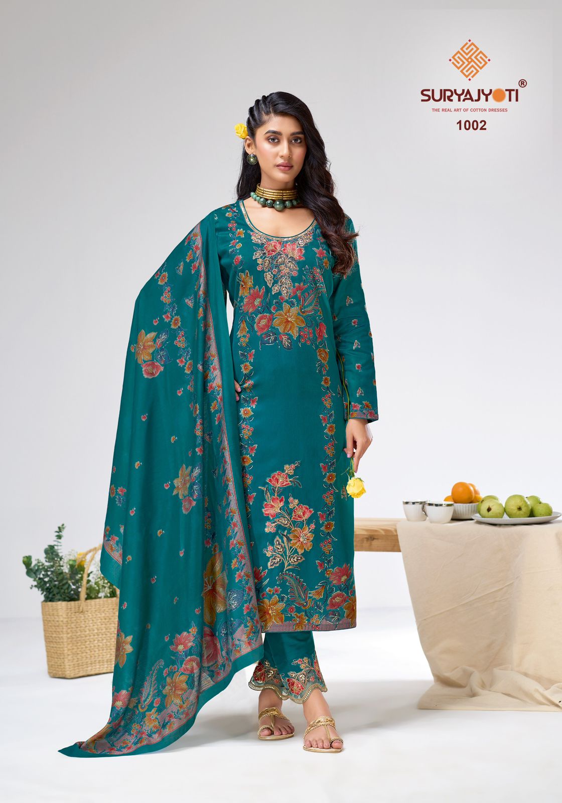Kavira Vol 1 Suryajyoti Jaam Satin Pant Style Suits Wholesaler