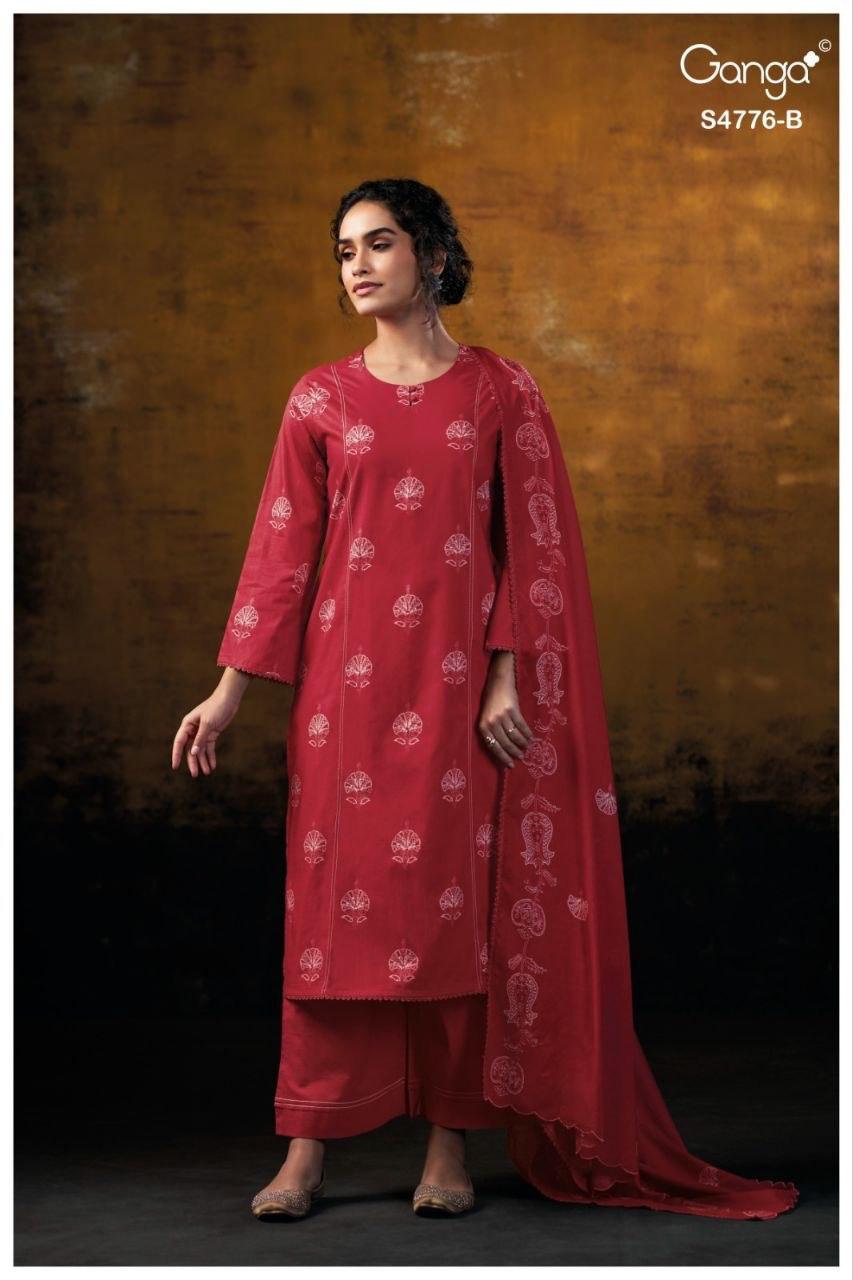 Kaviraah S4776 Ganga Cotton Plazzo Style Suits Wholesaler