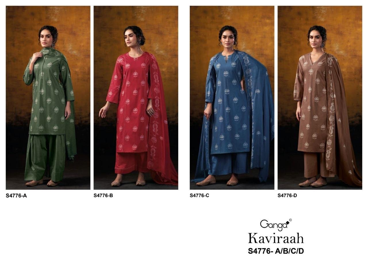 Kaviraah S4776 Ganga Cotton Plazzo Style Suits Wholesaler