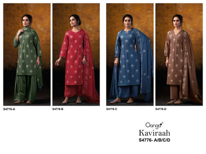 Kaviraah S4776 Ganga Cotton Plazzo Style Suits Wholesaler