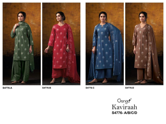 Kaviraah S4776 Ganga Cotton Plazzo Style Suits Wholesaler