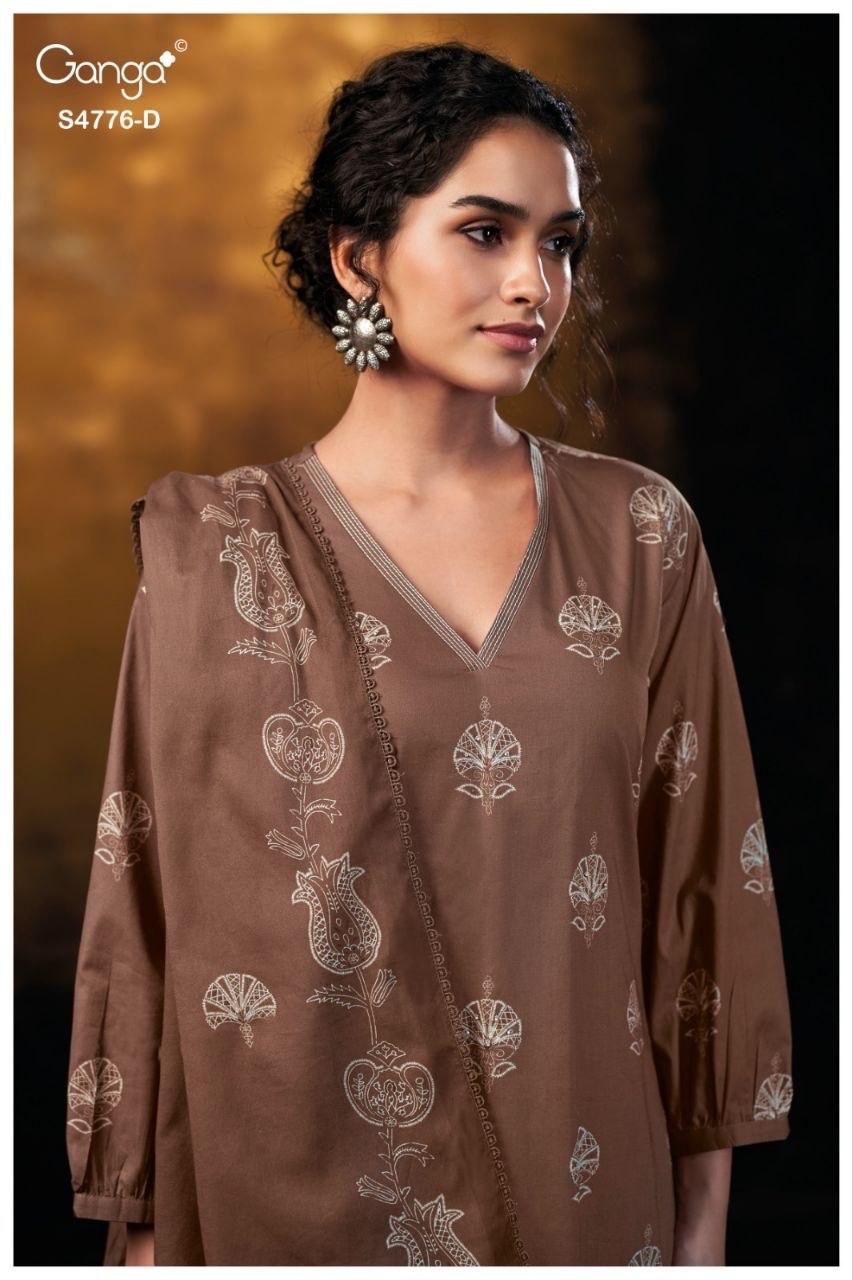 Kaviraah S4776 Ganga Cotton Plazzo Style Suits Wholesaler