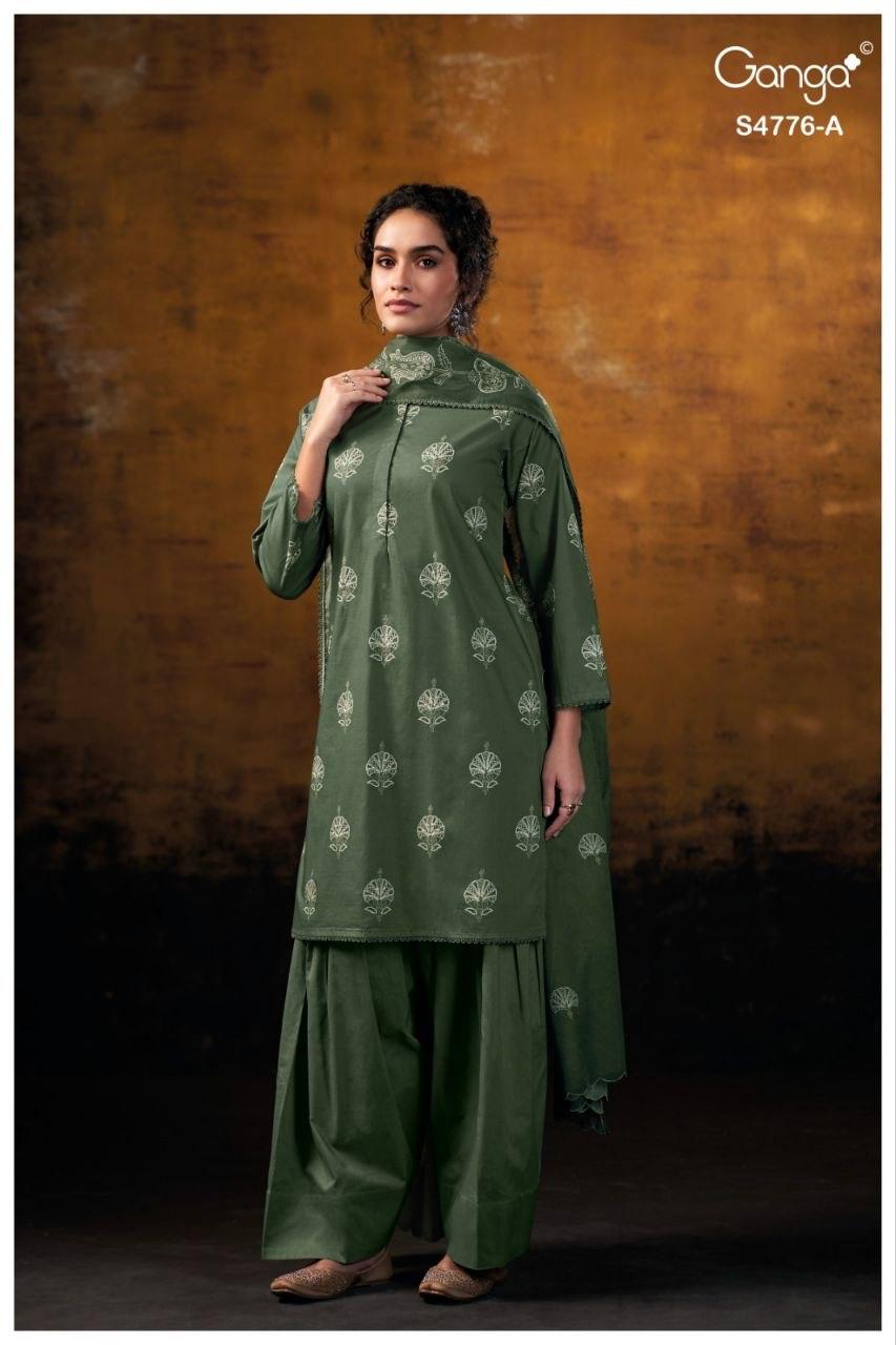 Kaviraah S4776 Ganga Cotton Plazzo Style Suits Wholesaler