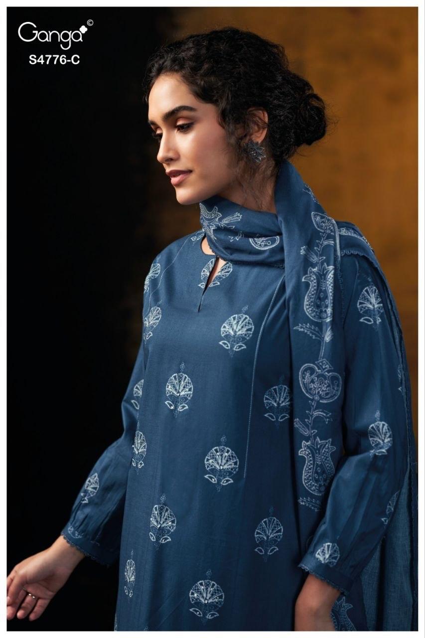 Kaviraah S4776 Ganga Cotton Plazzo Style Suits Wholesaler
