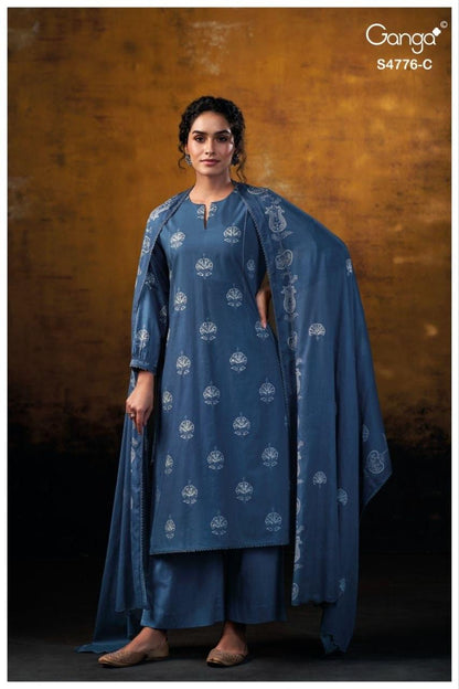 Kaviraah S4776 Ganga Cotton Plazzo Style Suits Wholesaler