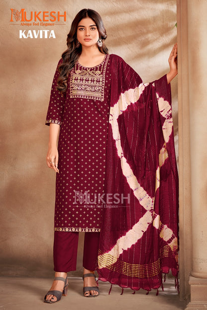 Kavita Banwery Rayon 14Kg Readymade Pant Style Suits Manufacturer Ahmedabad