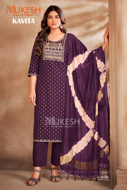 Kavita Banwery Rayon 14Kg Readymade Pant Style Suits Manufacturer Ahmedabad