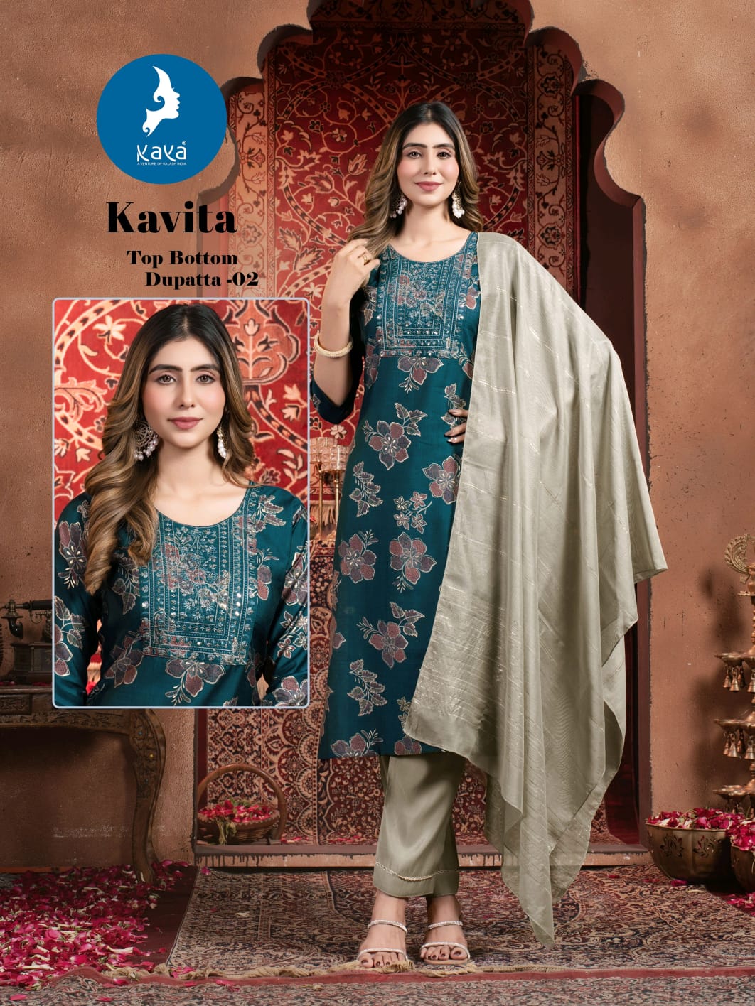 Kavita Kaya Vertical Readymade Pant Style Suits Wholesale Rate