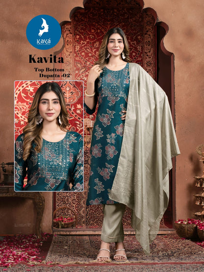 Kavita Kaya Vertical Readymade Pant Style Suits Wholesale Rate
