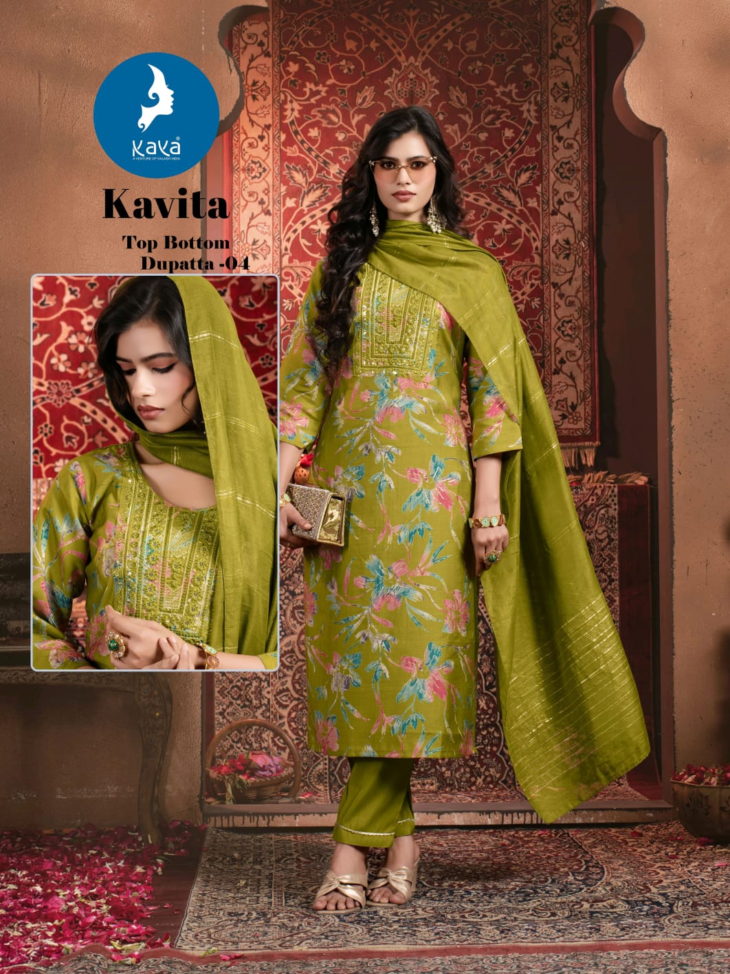 Kavita Kaya Vertical Readymade Pant Style Suits Wholesale Rate