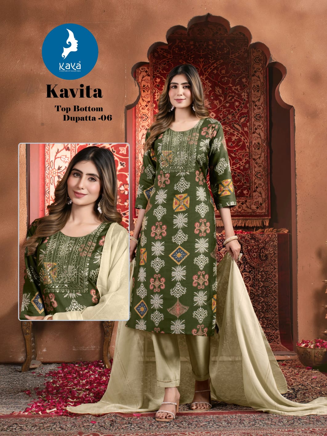 Kavita Kaya Vertical Readymade Pant Style Suits Wholesale Rate