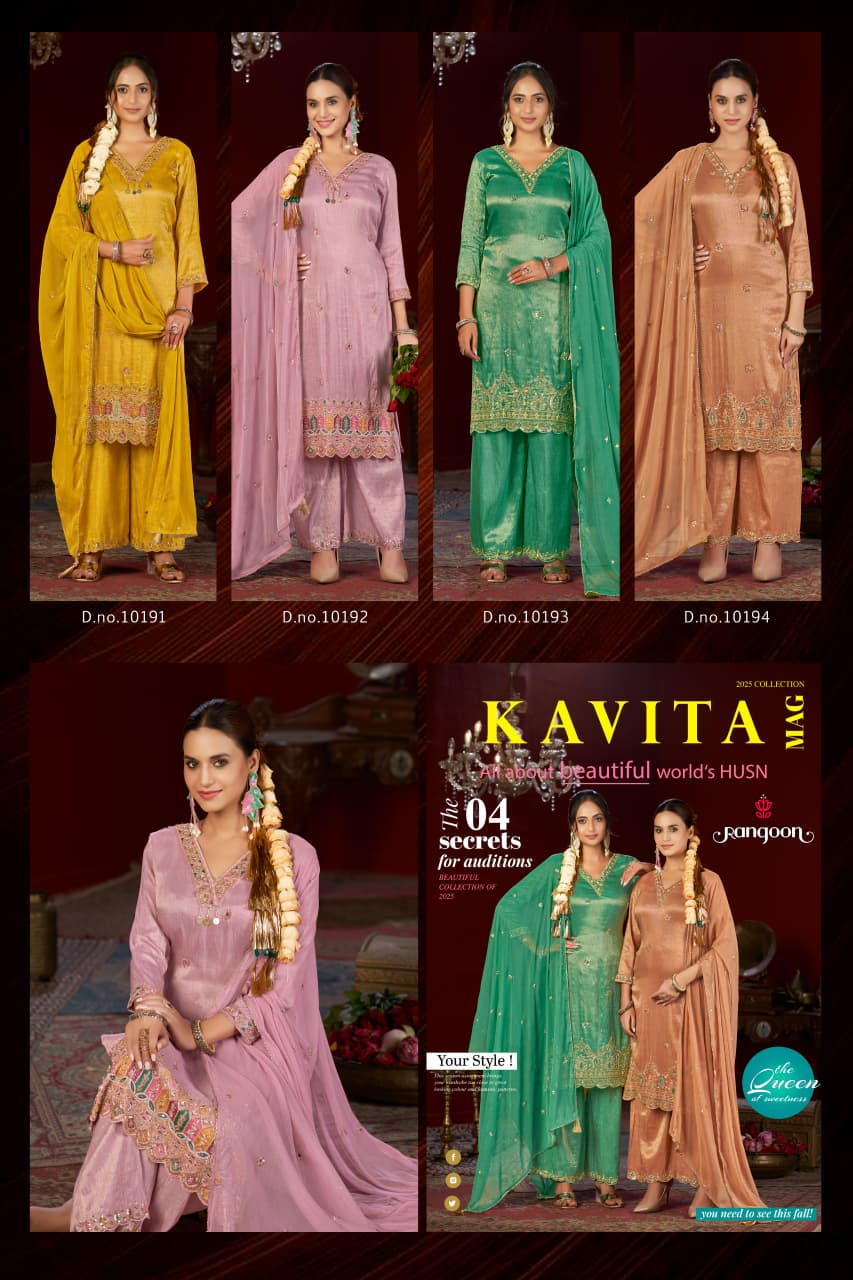 Kavita Rangoon Viscose Readymade Plazzo Style Suits Wholesale
